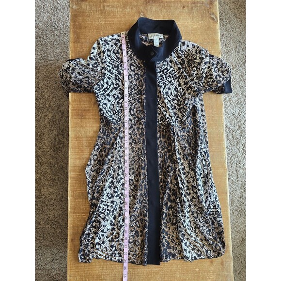 Joseph Ribkoff Long Duster Tunic Cardigan Button Animal Print Mesh Women's 14 - Picture 9 of 10